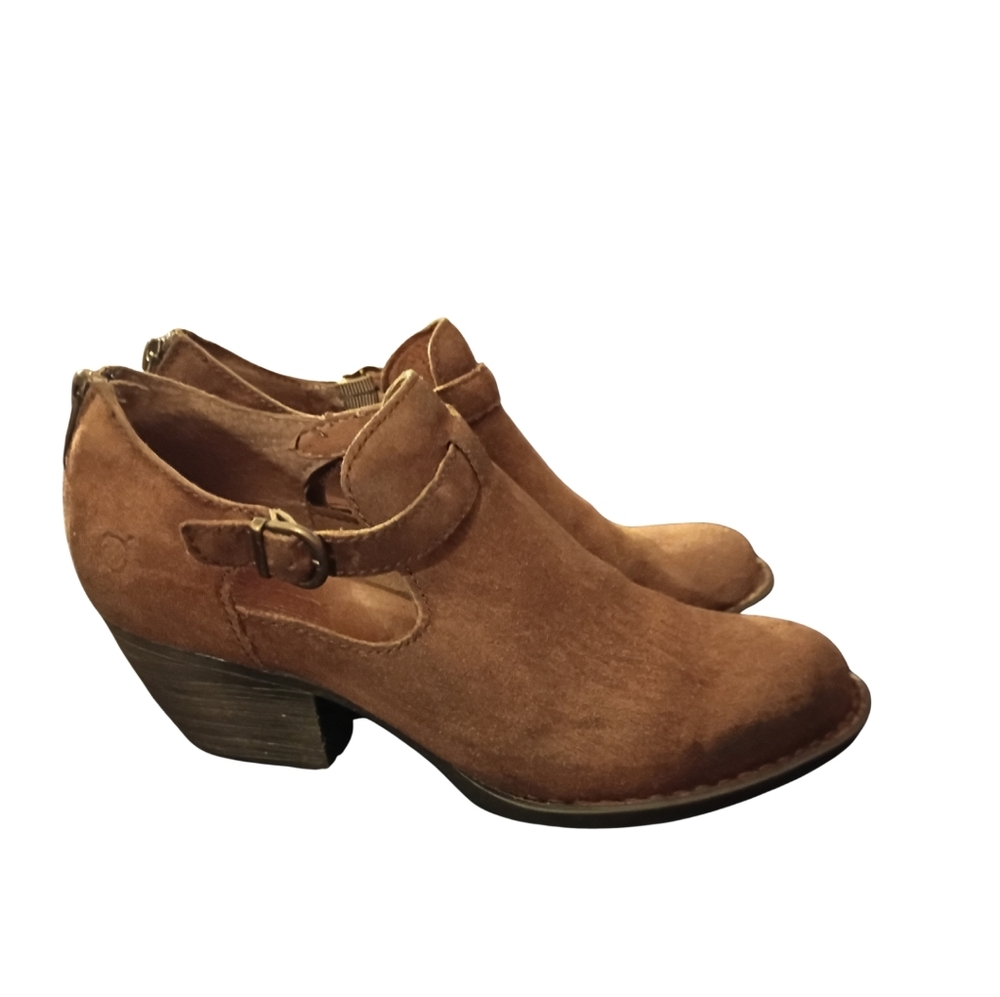 Born Brown Distressed Ankle Booties